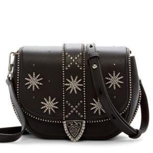 Marc Jacobs Jane Leather Saddle Crossbody Bag with Embelished Crystals